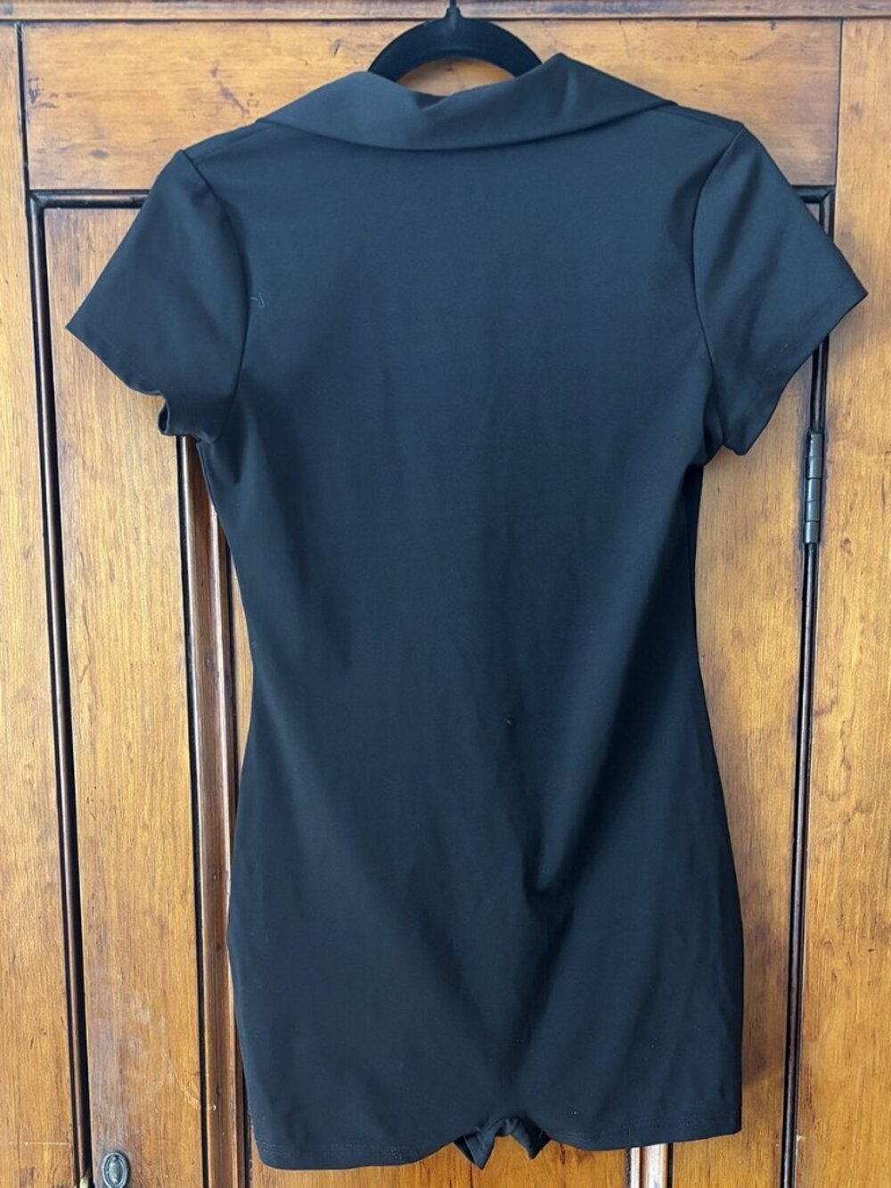 Princess Polly Black Zip Front Romper Size 6 Collared One Piece - Picture 2 of 2